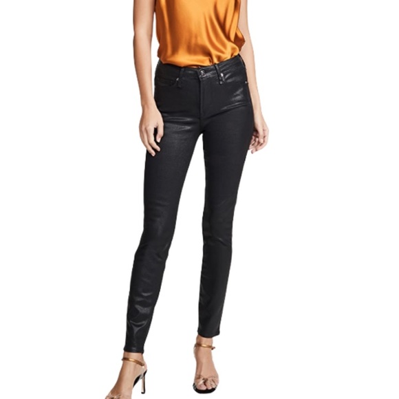 Good American Denim - Good American Faux Leather High Rise Coated Jeans 25 NWT Black